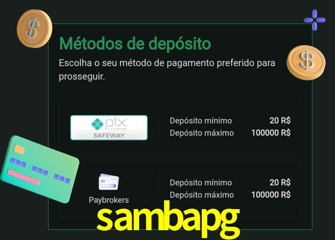 O cassino sambapg oferece uma grande variedade de métodos de pagamento